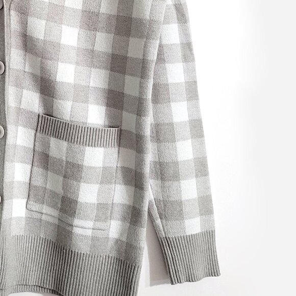 Anthropologie Sioni Womens Button Up Cardigan Size S Checkered Academia Granny - Picture 4 of 11